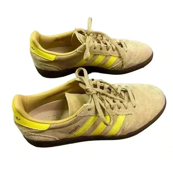 Adidas Originals Busenitz Vintage Skateboarding Shoes in Beige Yellow Size 8